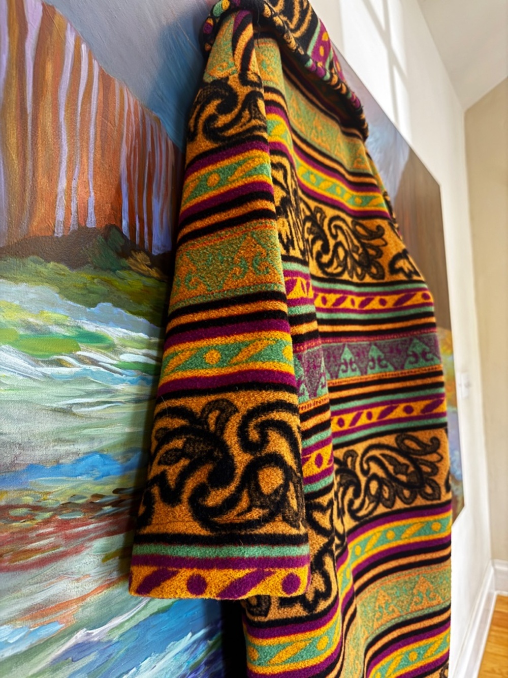 Byblos Made in ITALY 1970's Blanket Coat by Gianni Versace - Picture 5 of 9